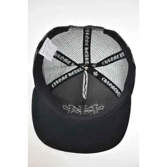 Chrome Hearts Cemetery Trucker Black White 3 Crosses Baseball Cap Snapback Hat
